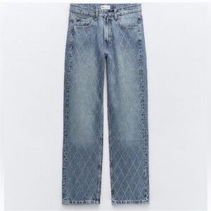 ZARA - TRF Mid Rise Rhinestone jeans